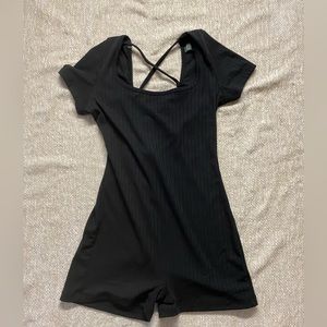 Black Cross-Cross Back Romper